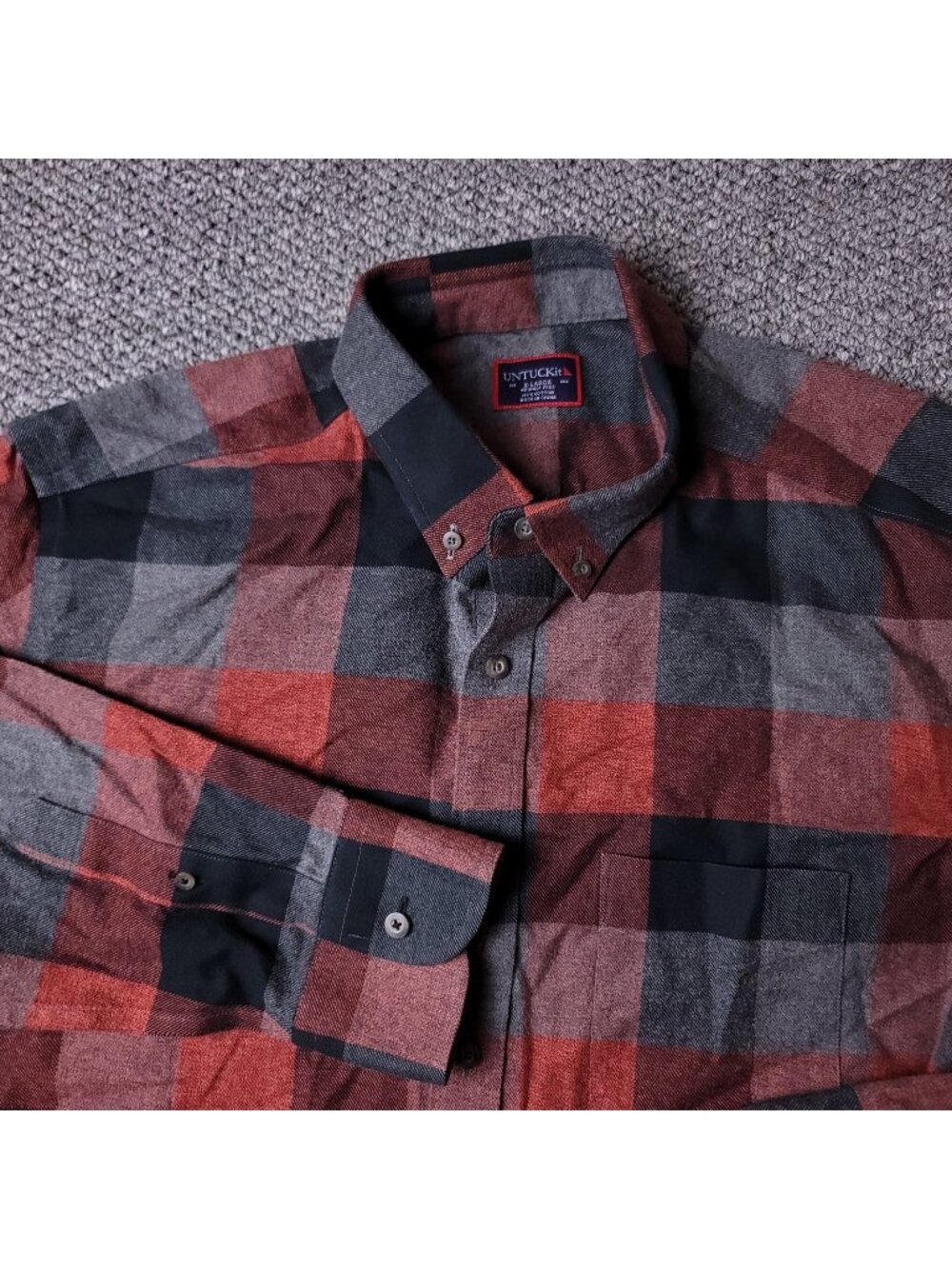 UNTUCKit Shirt Mens XL Multicolor Flannel Plaid Button Long Sleeve Cotton
